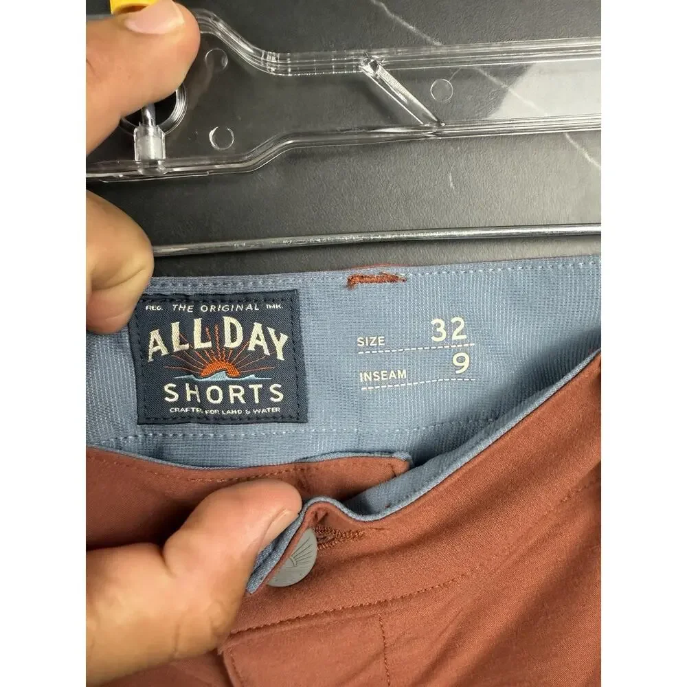 Faherty All Day Shorts Men’s 32 9” Inseam Stretch Chino Blue Tan Rust Set Of 3